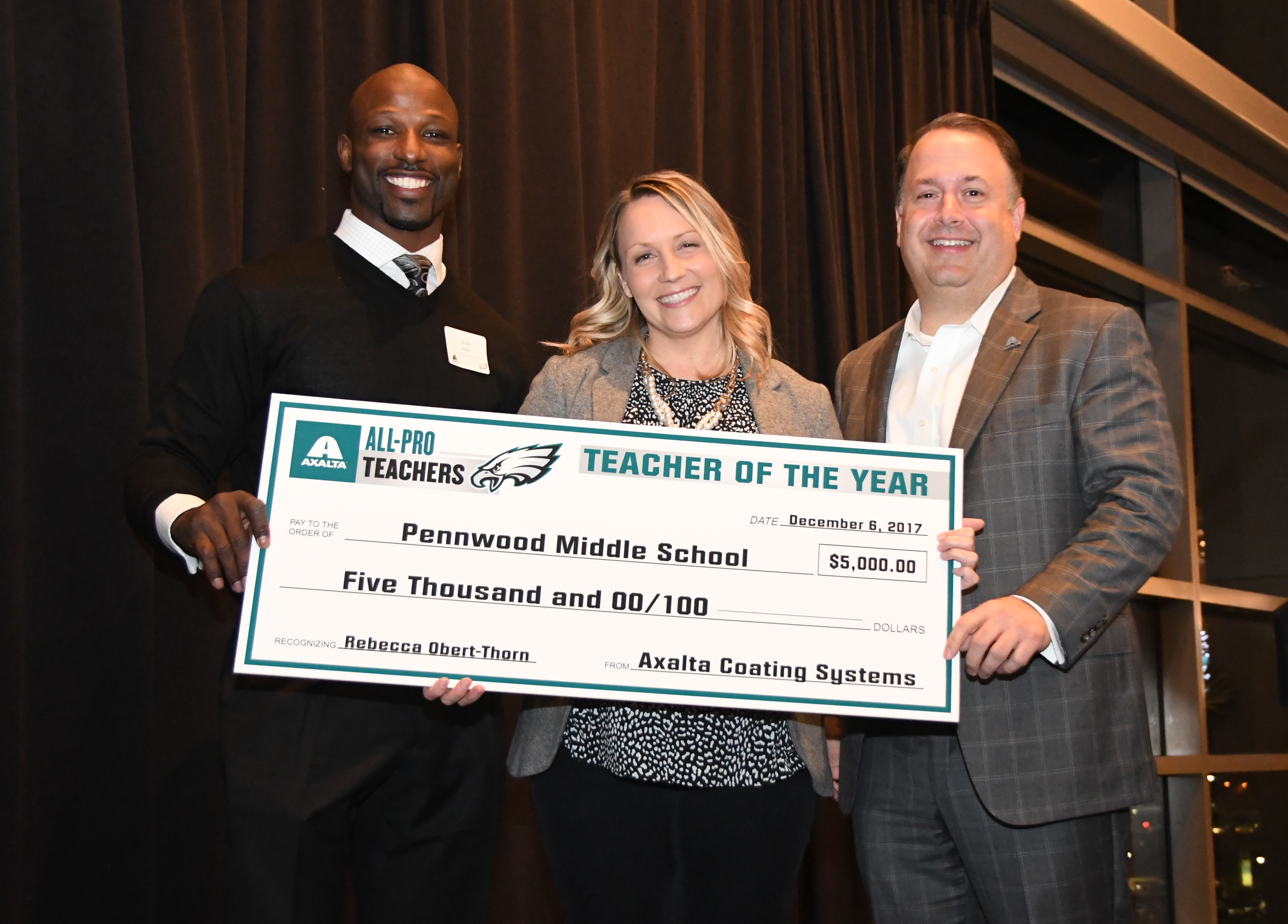 All-Pro Teacher check presentation